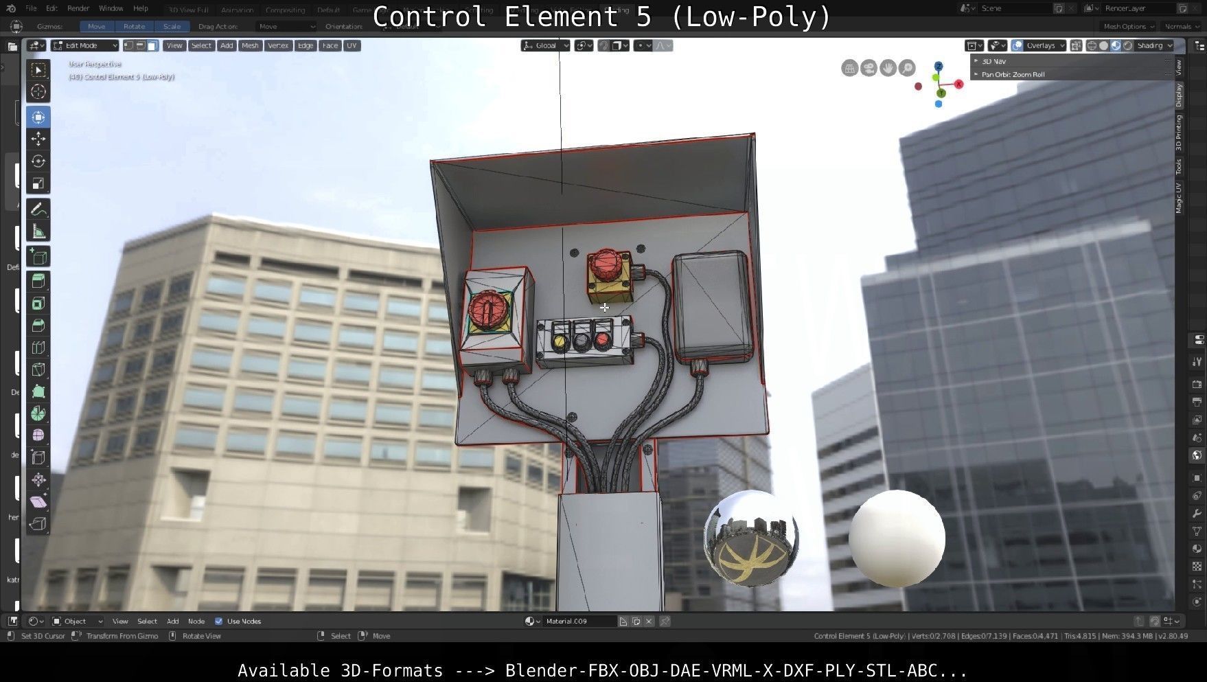 Control Element 5 Low-Poly Version Low-poly 3D model_95