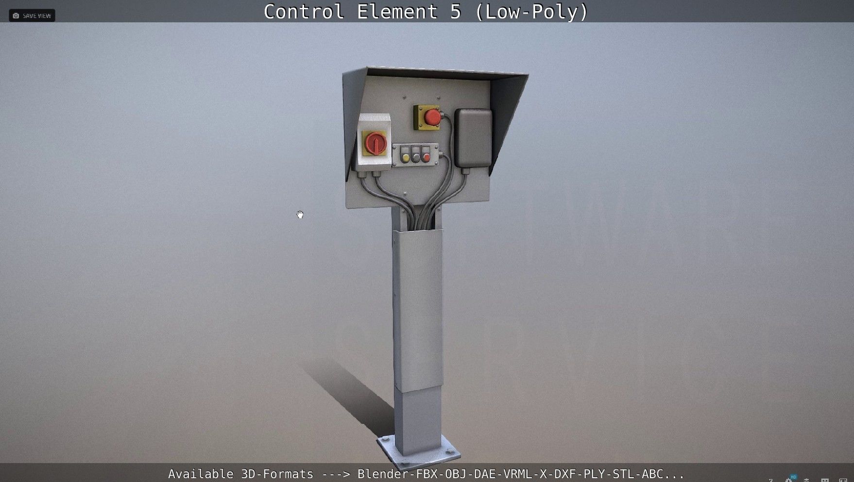 Control Element 5 Low-Poly Version Low-poly 3D model_47