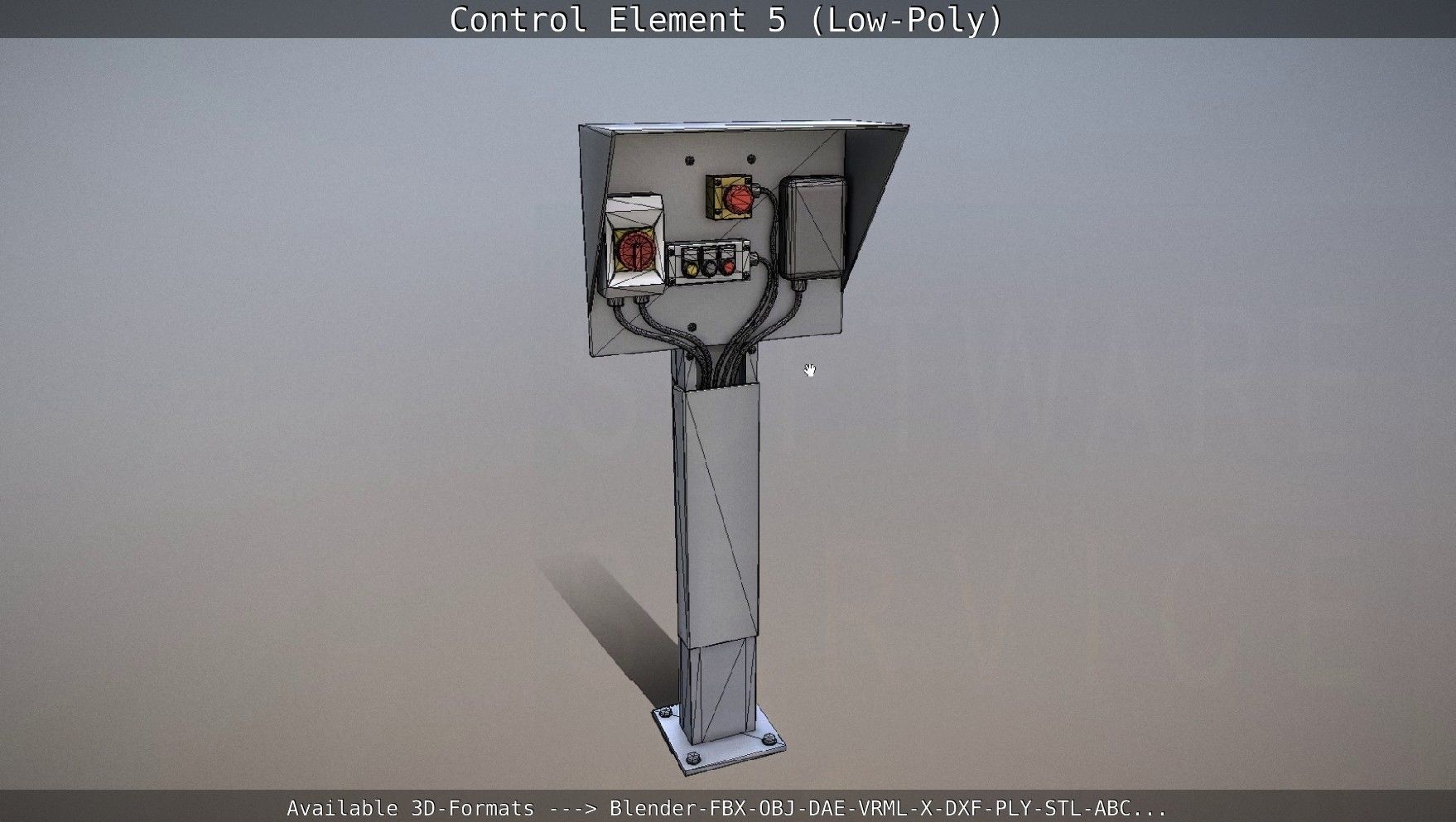 Control Element 5 Low-Poly Version Low-poly 3D model_67