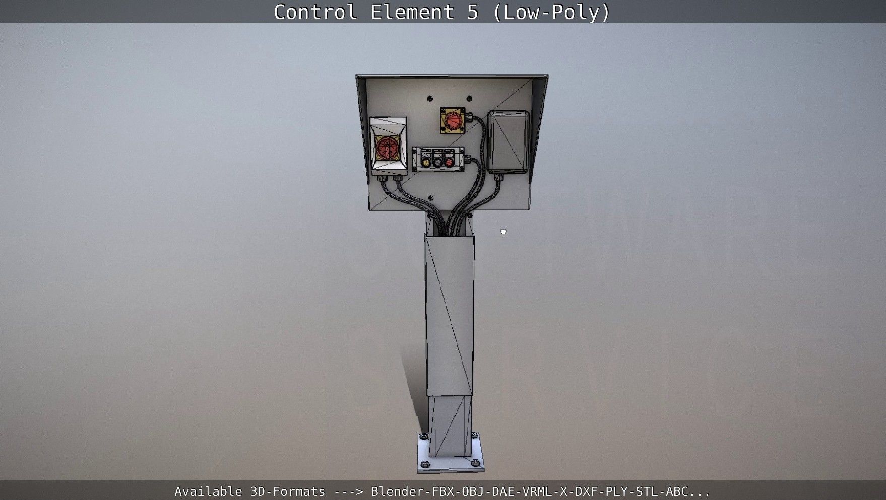 Control Element 5 Low-Poly Version Low-poly 3D model_28