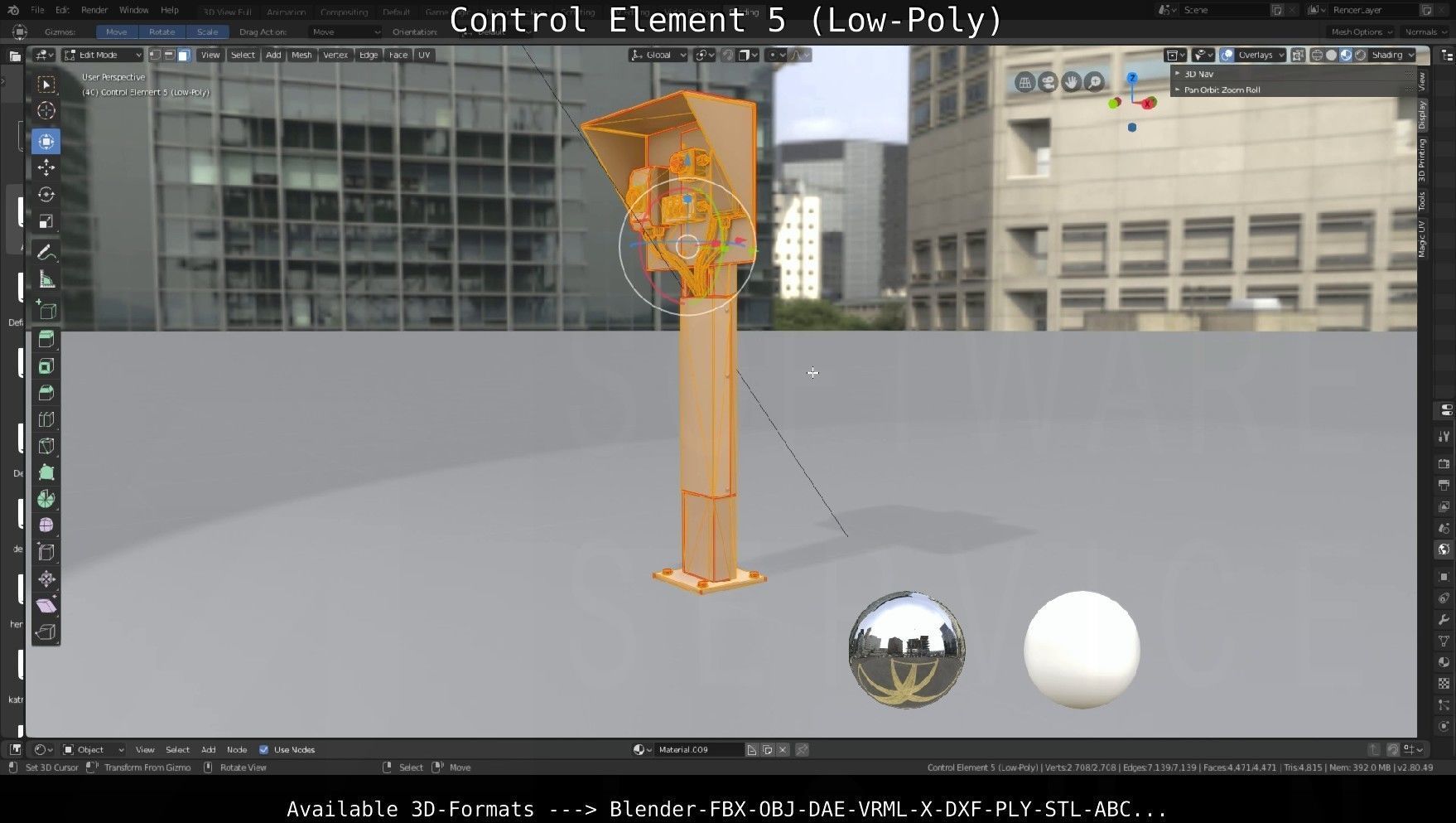 Control Element 5 Low-Poly Version Low-poly 3D model_125