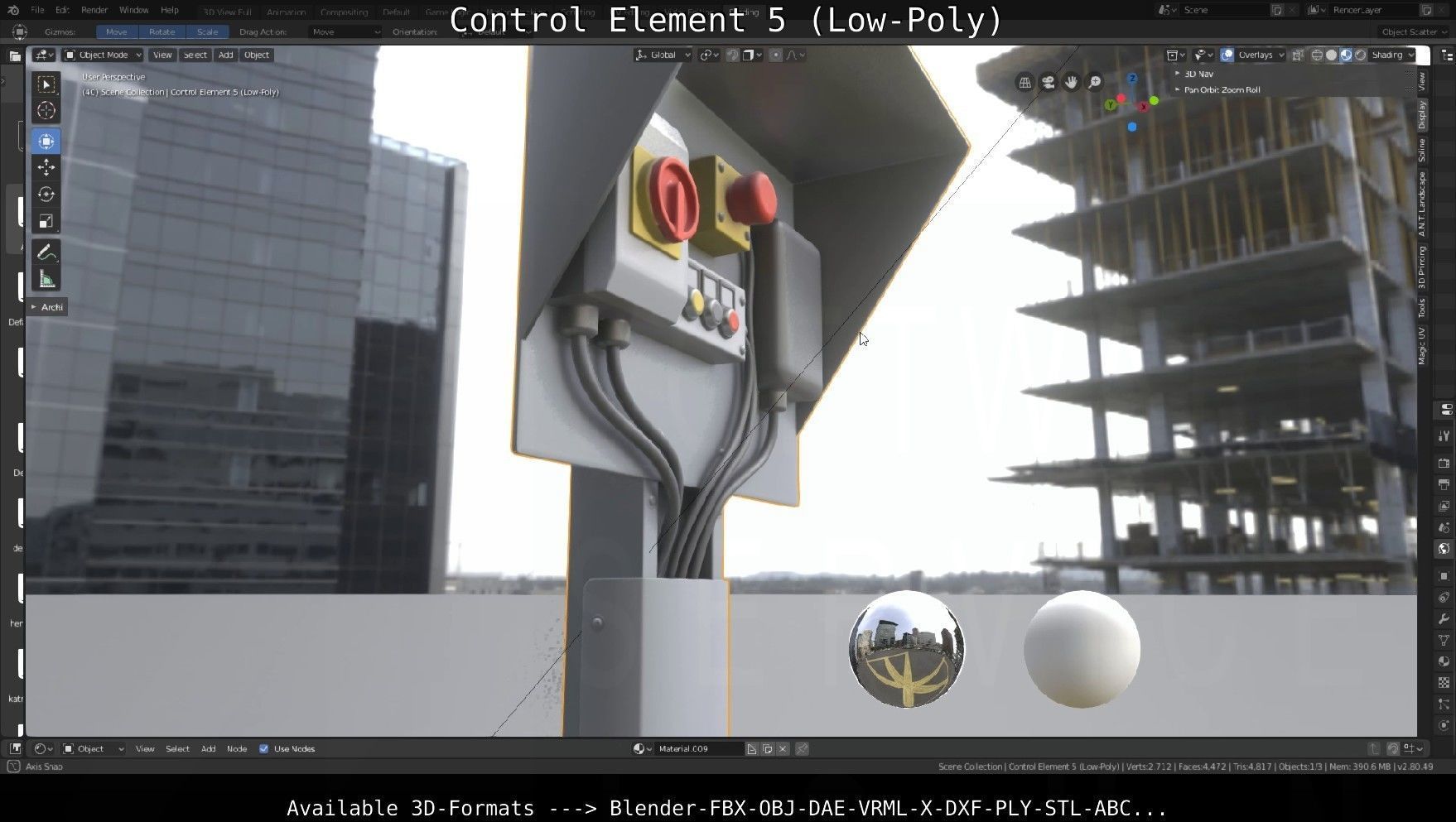 Control Element 5 Low-Poly Version Low-poly 3D model_3