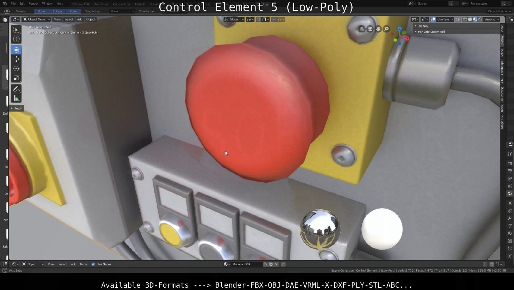 Control Element 5 Low-Poly Version Low-poly 3D model_108