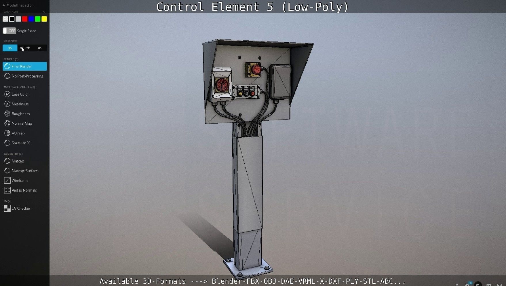 Control Element 5 Low-Poly Version Low-poly 3D model_51