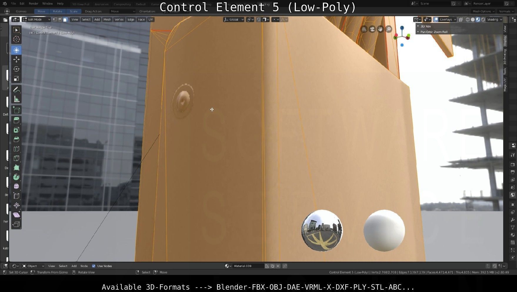 Control Element 5 Low-Poly Version Low-poly 3D model_113