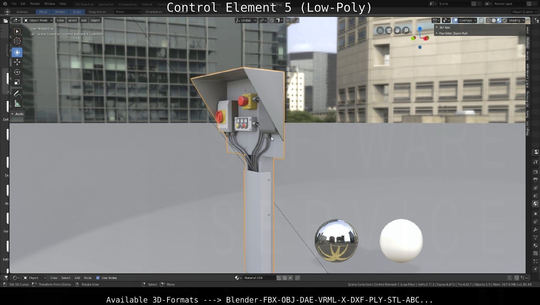 Control Element 5 Low-Poly Version Low-poly 3D model_128