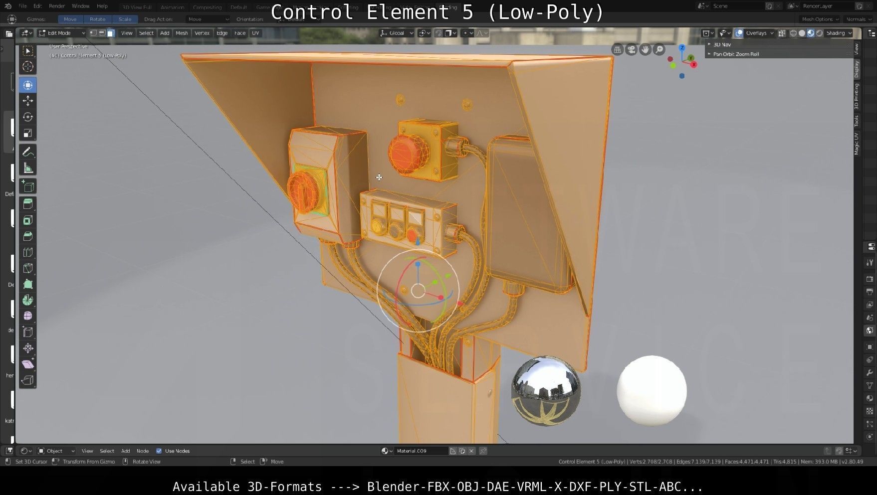 Control Element 5 Low-Poly Version Low-poly 3D model_12
