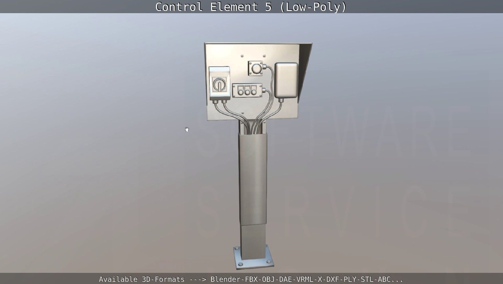 Control Element 5 Low-Poly Version Low-poly 3D model_37