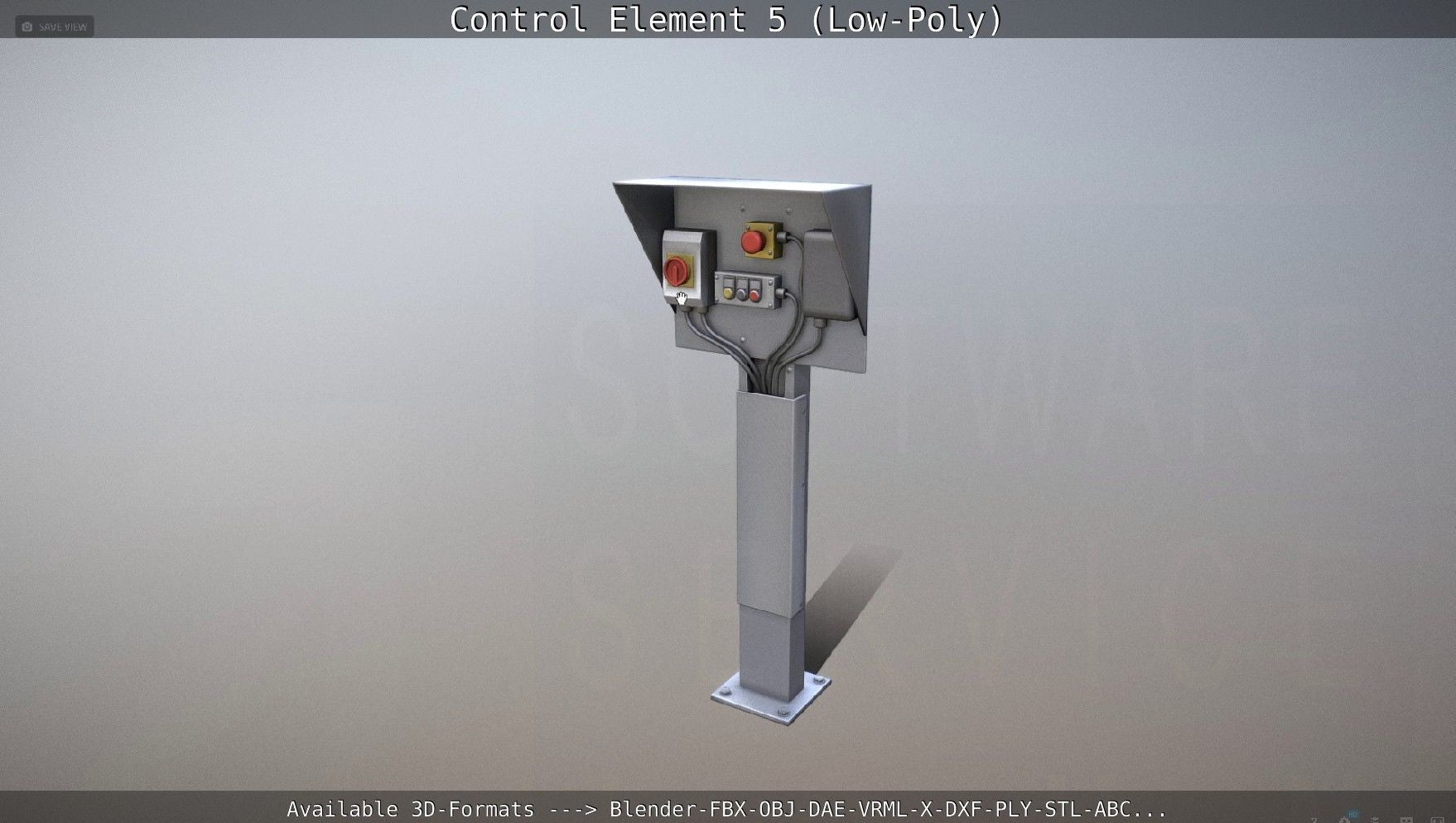 Control Element 5 Low-Poly Version Low-poly 3D model_54