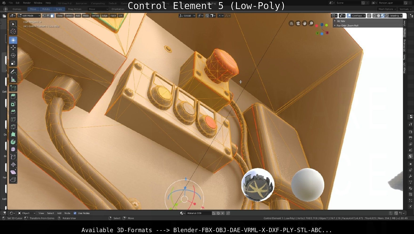 Control Element 5 Low-Poly Version Low-poly 3D model_100