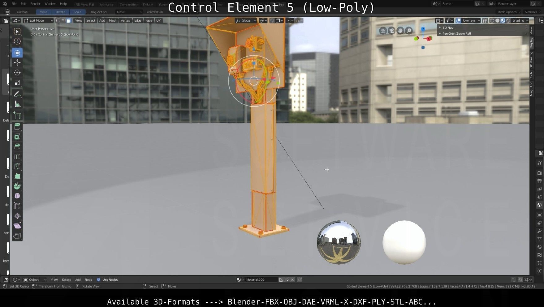 Control Element 5 Low-Poly Version Low-poly 3D model_122