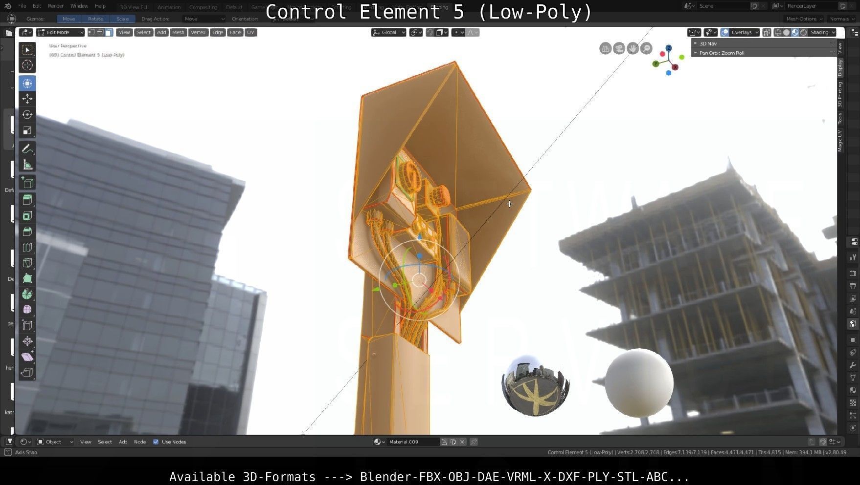 Control Element 5 Low-Poly Version Low-poly 3D model_98