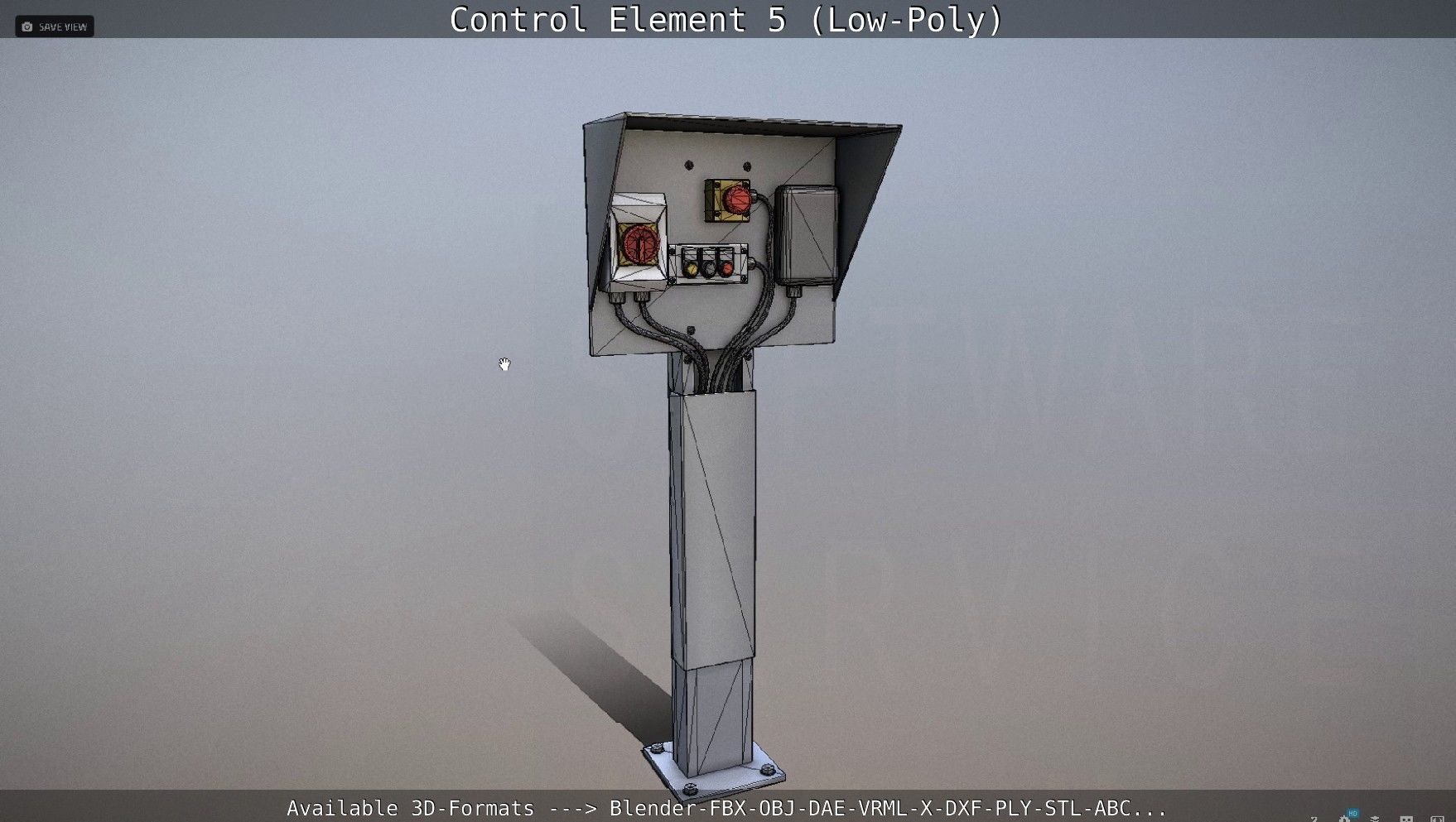 Control Element 5 Low-Poly Version Low-poly 3D model_46