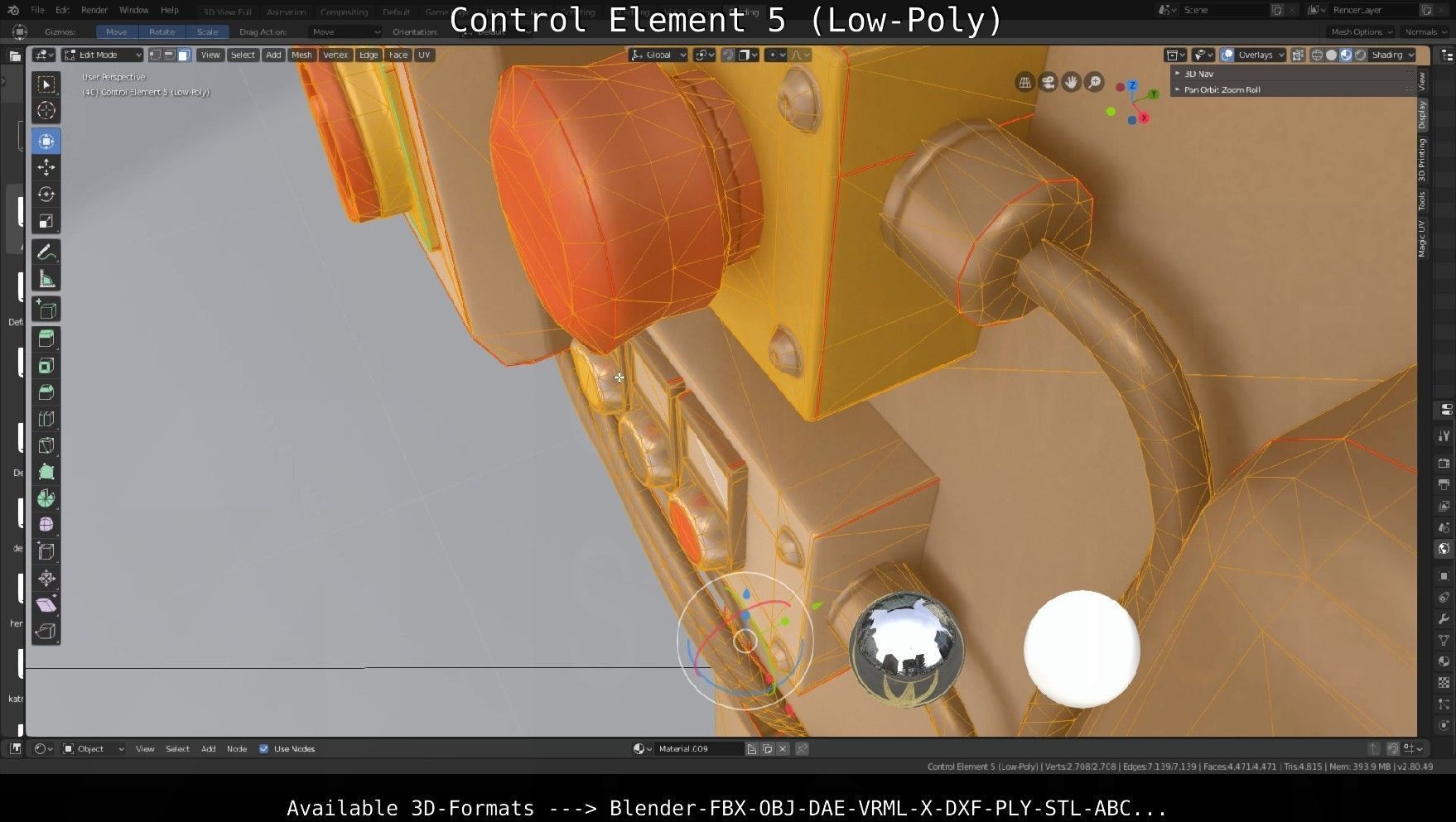 Control Element 5 Low-Poly Version Low-poly 3D model_106