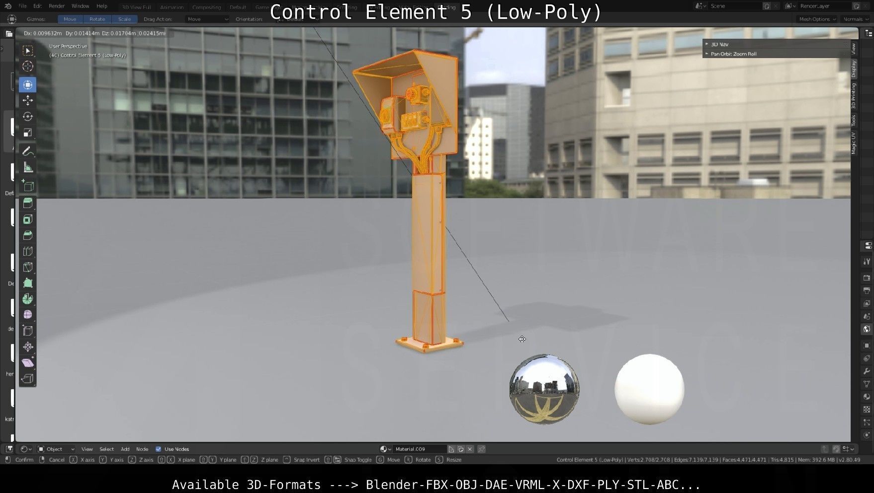 Control Element 5 Low-Poly Version Low-poly 3D model_126