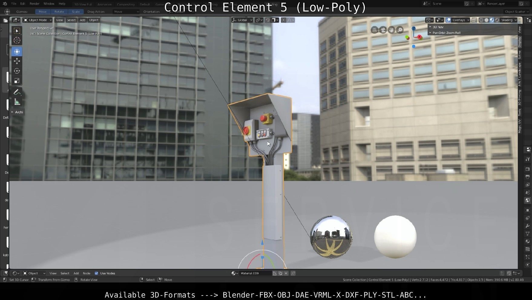Control Element 5 Low-Poly Version Low-poly 3D model_4