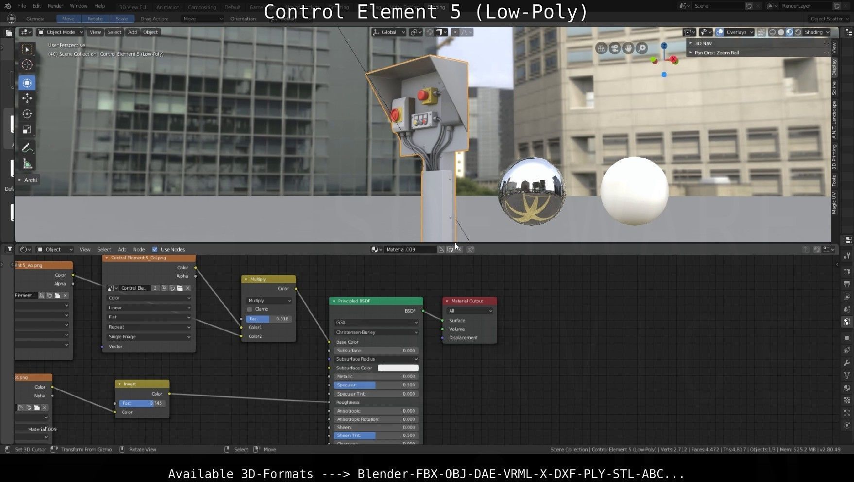 Control Element 5 Low-Poly Version Low-poly 3D model_69