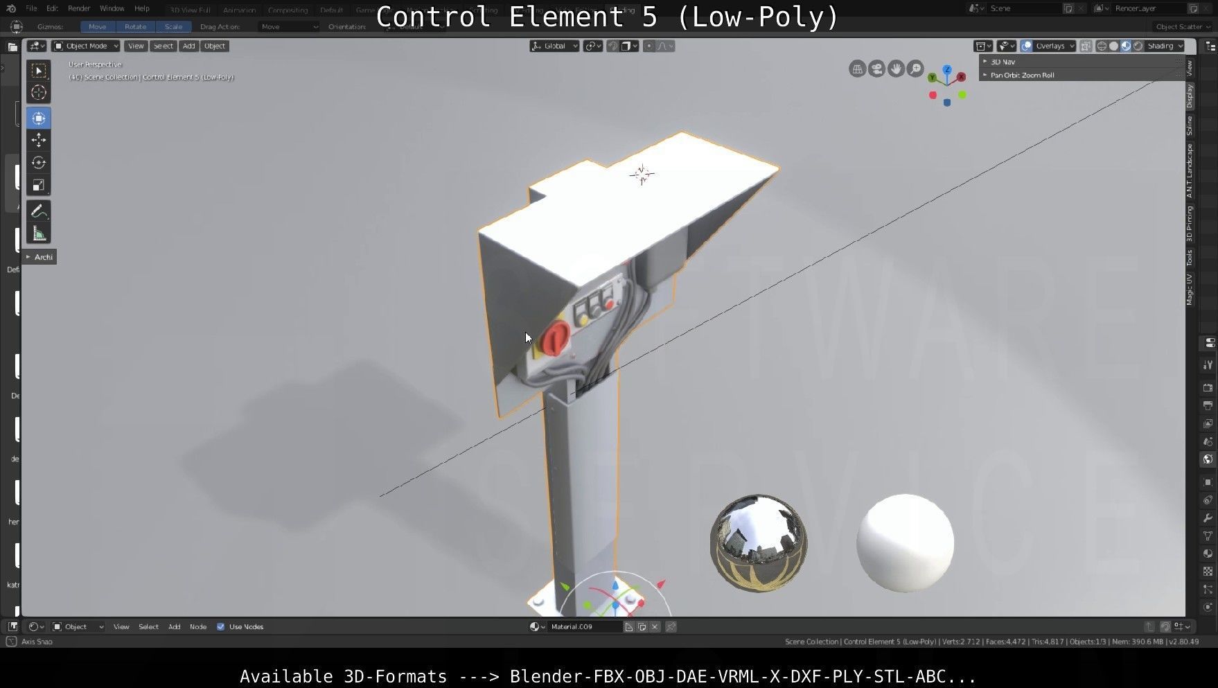 Control Element 5 Low-Poly Version Low-poly 3D model_20