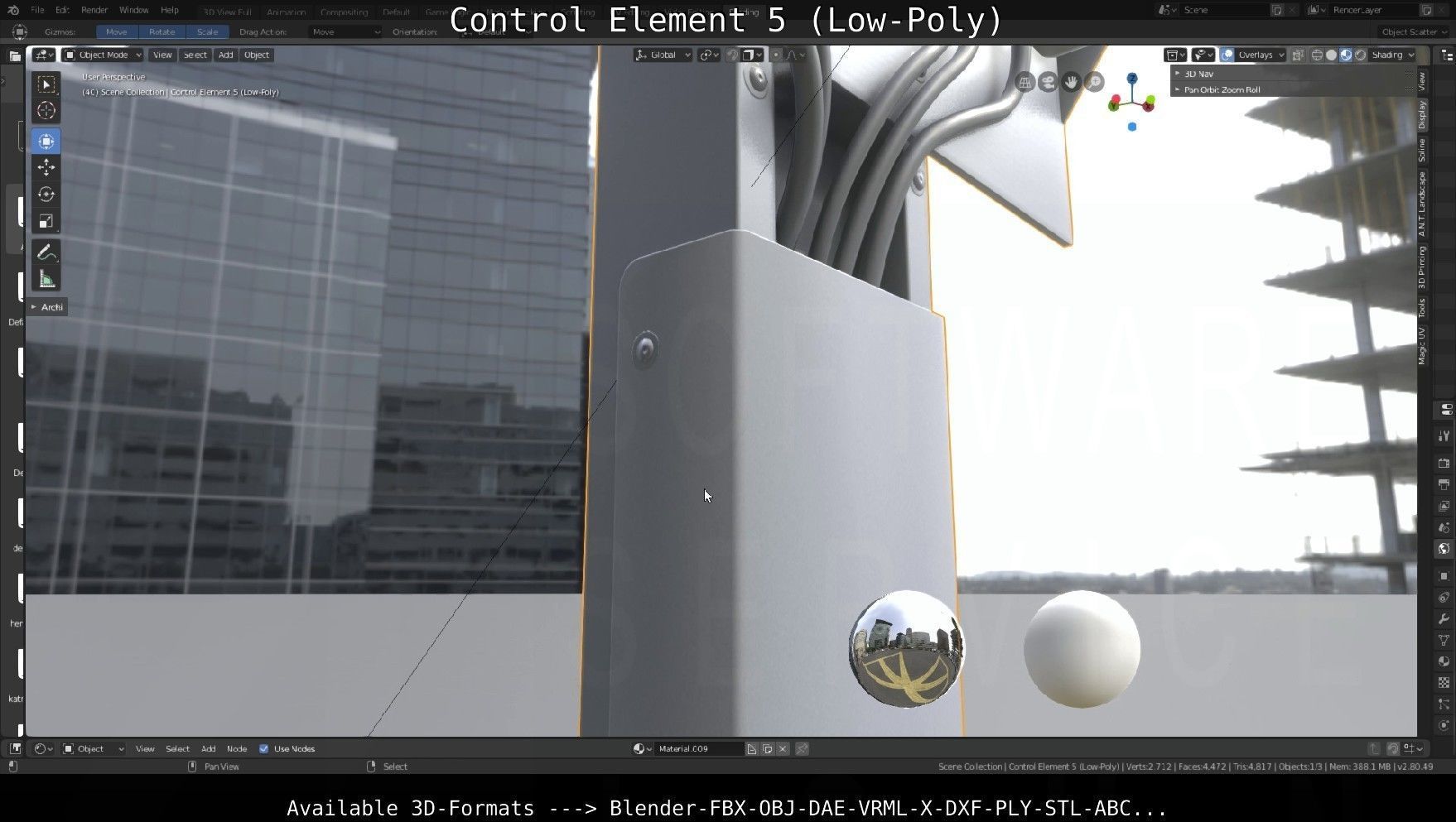 Control Element 5 Low-Poly Version Low-poly 3D model_116