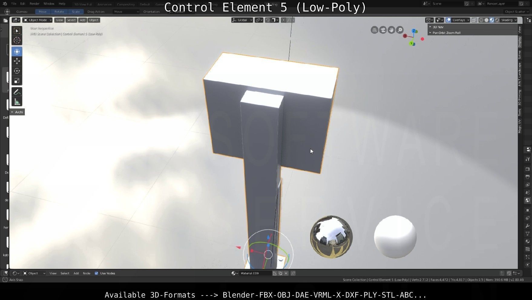 Control Element 5 Low-Poly Version Low-poly 3D model_19