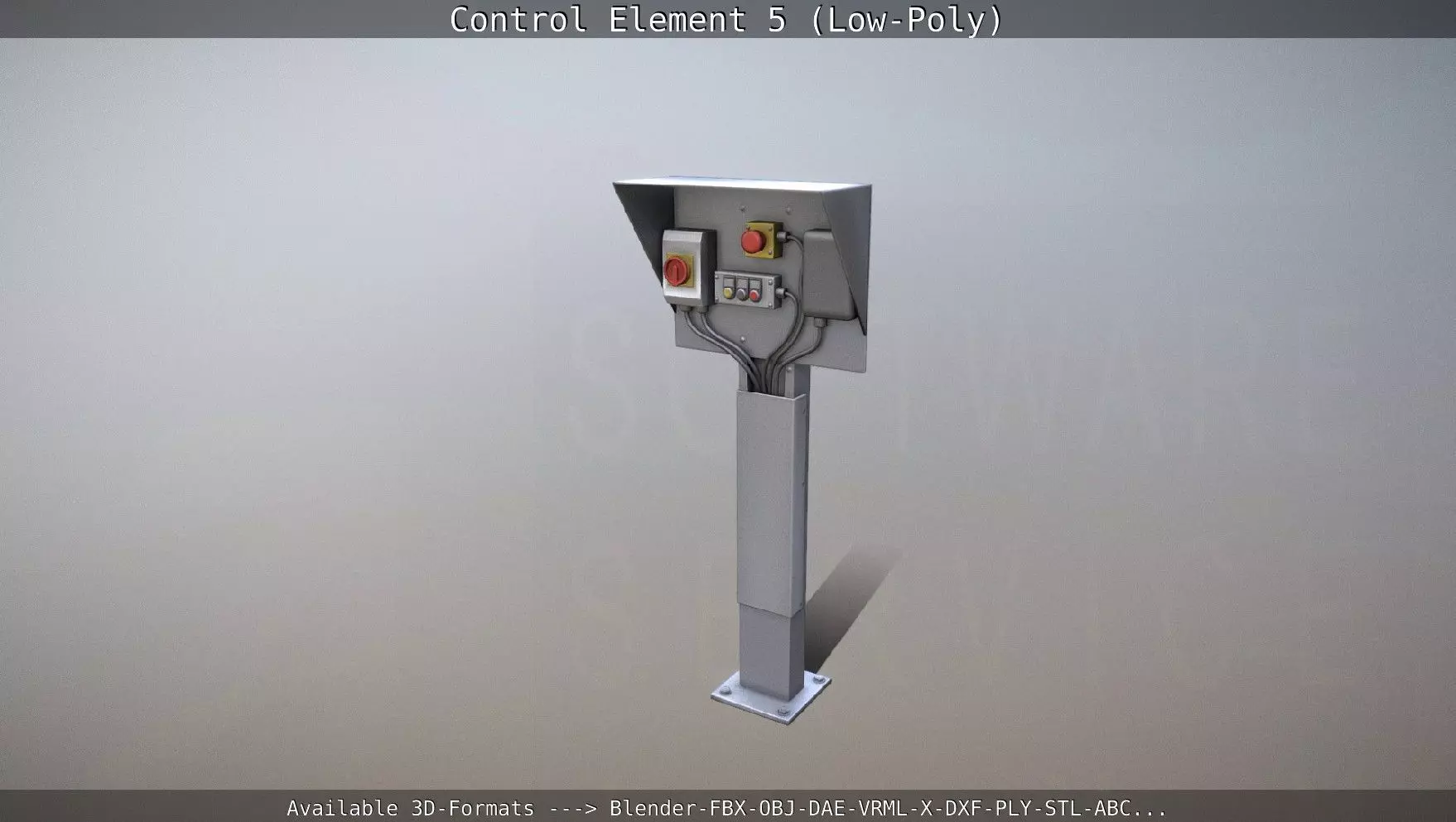 Control Element 5 Low-Poly Version Low-poly 3D model_0