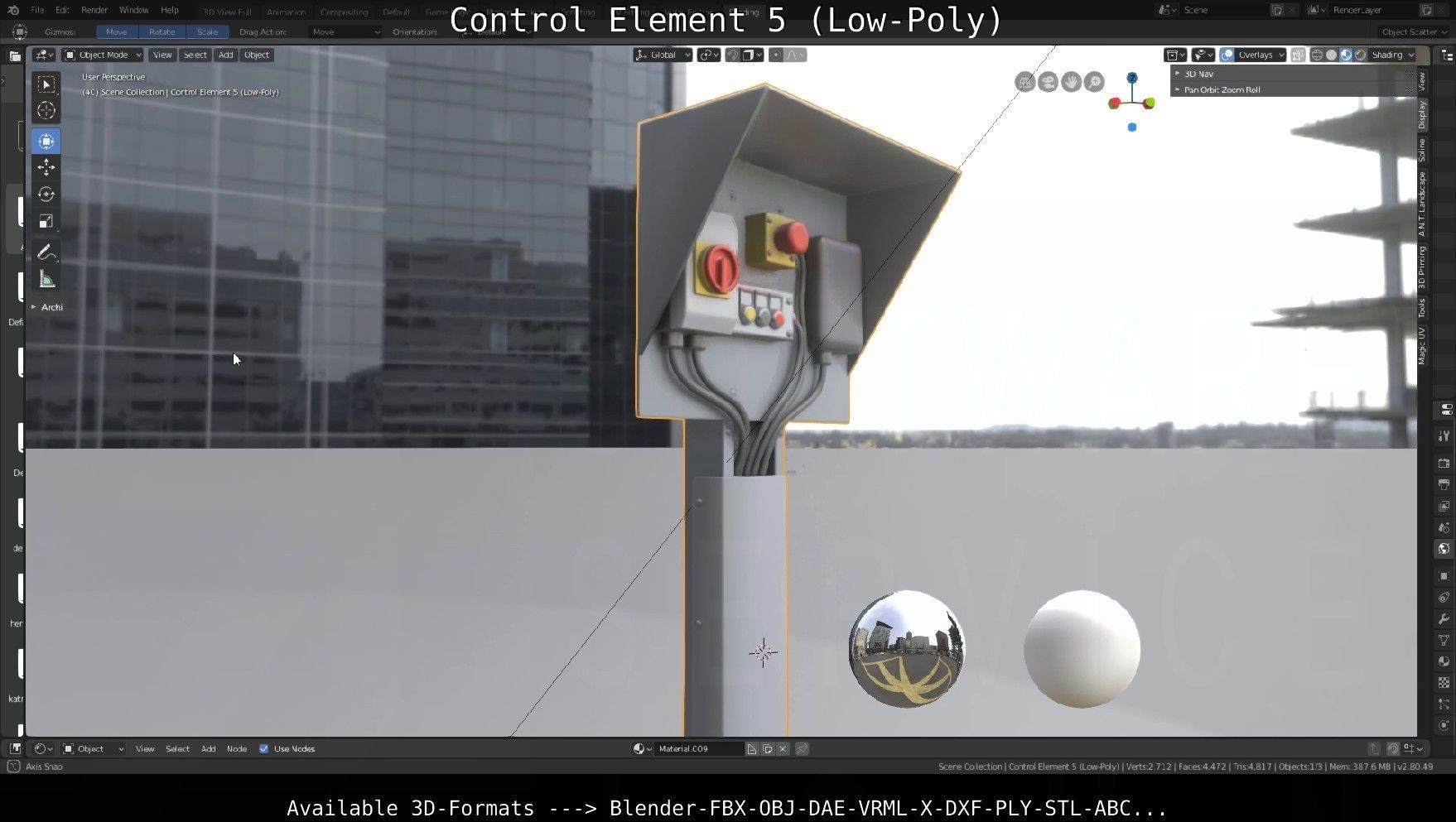 Control Element 5 Low-Poly Version Low-poly 3D model_129
