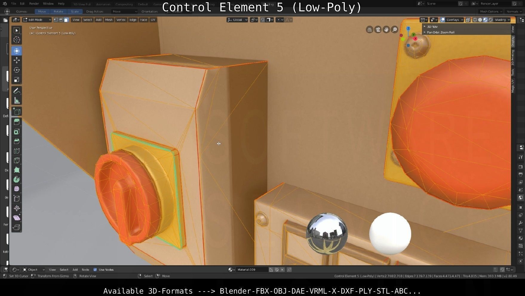 Control Element 5 Low-Poly Version Low-poly 3D model_9
