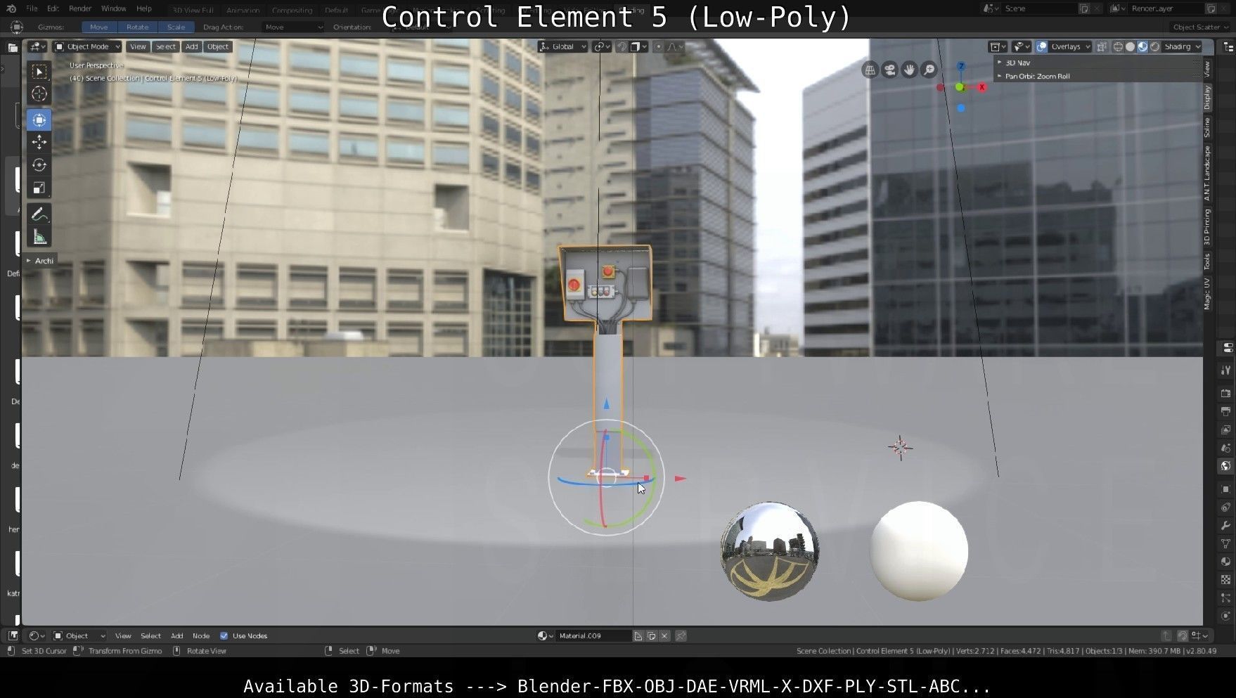 Control Element 5 Low-Poly Version Low-poly 3D model_76