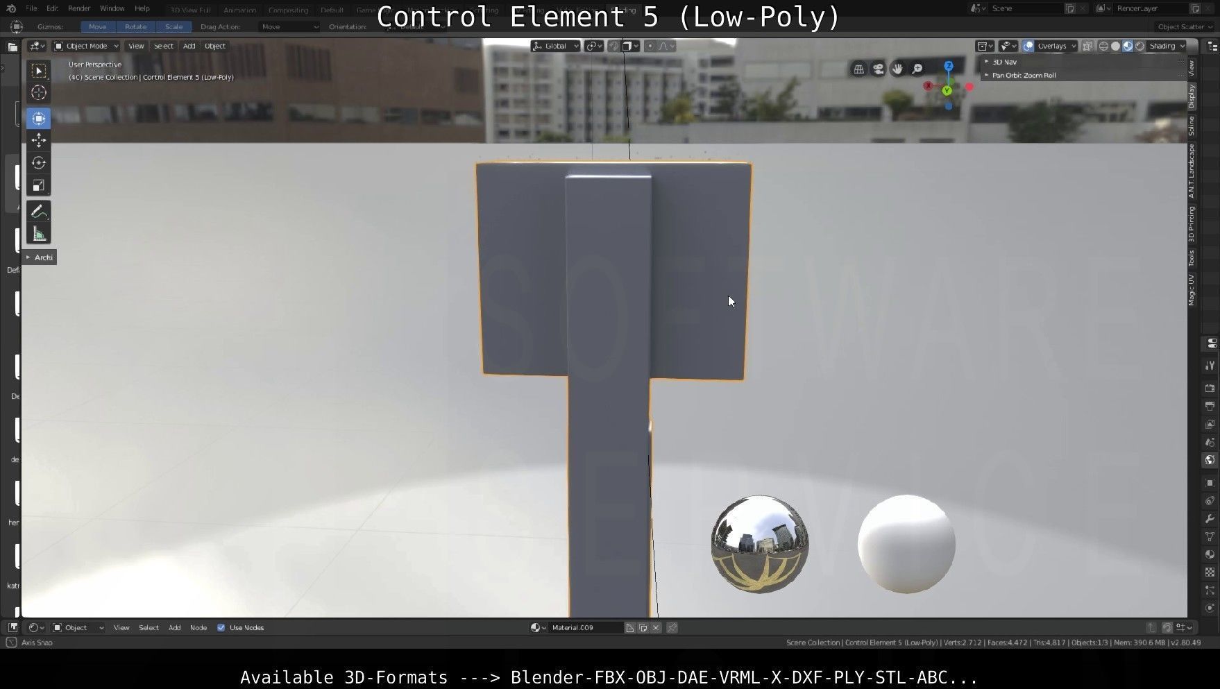 Control Element 5 Low-Poly Version Low-poly 3D model_18