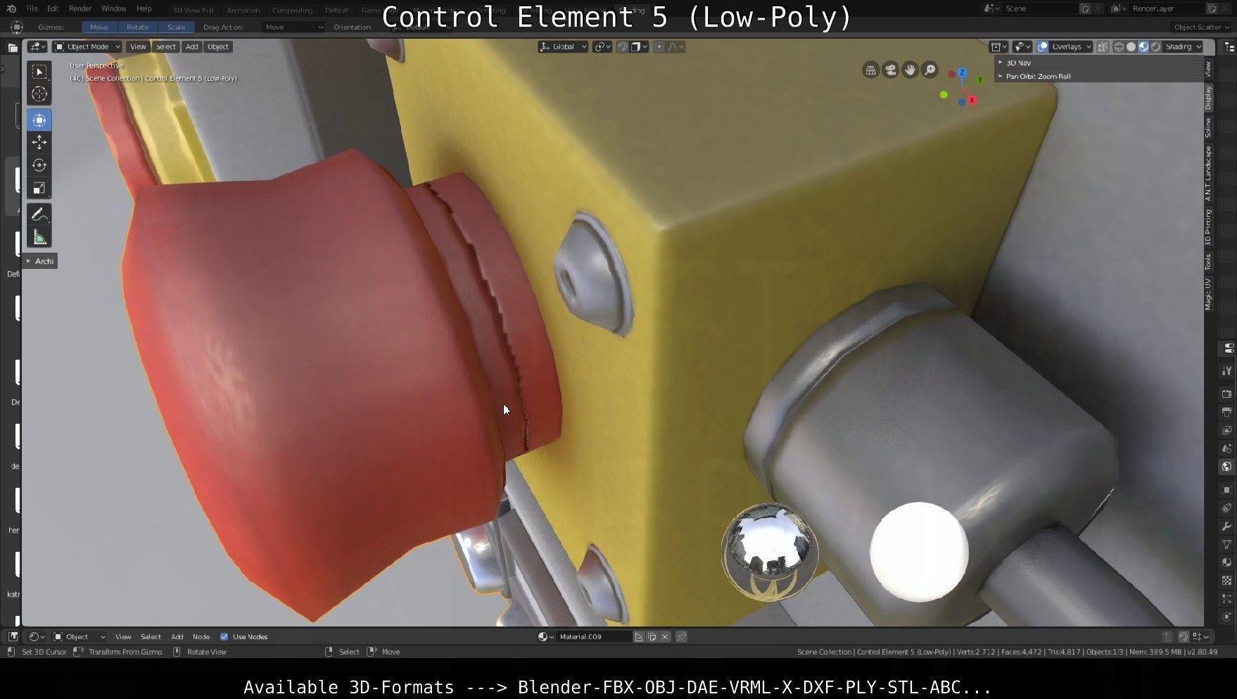 Control Element 5 Low-Poly Version Low-poly 3D model_105