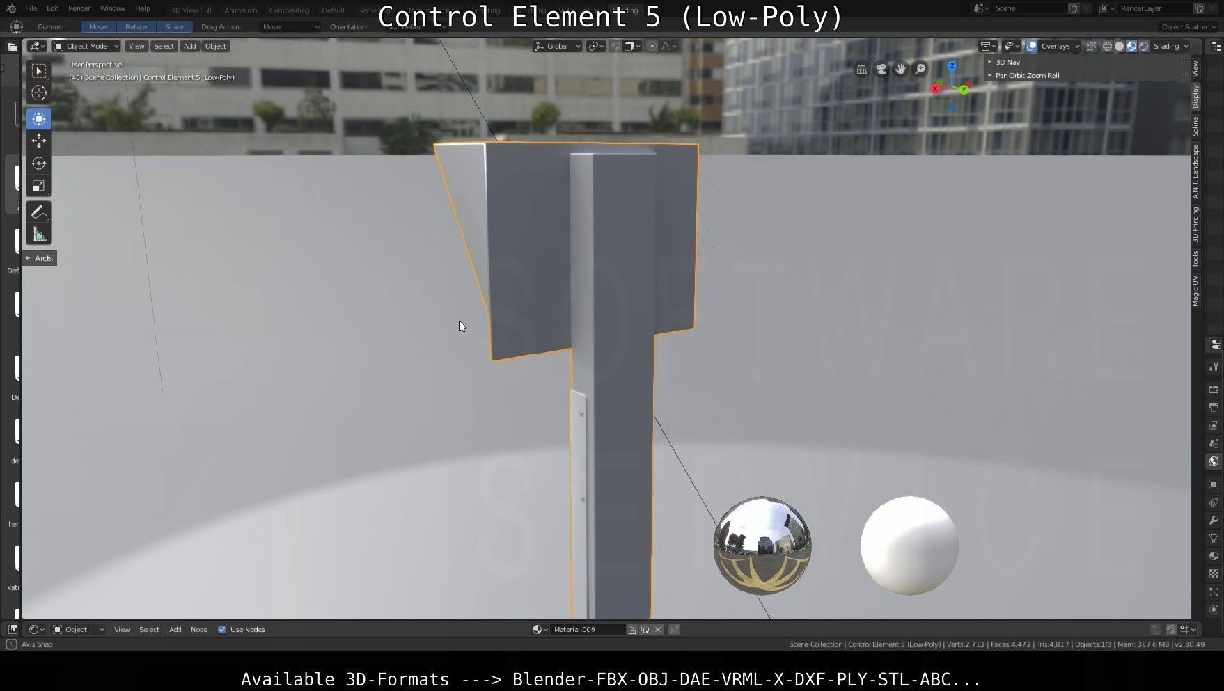 Control Element 5 Low-Poly Version Low-poly 3D model_130