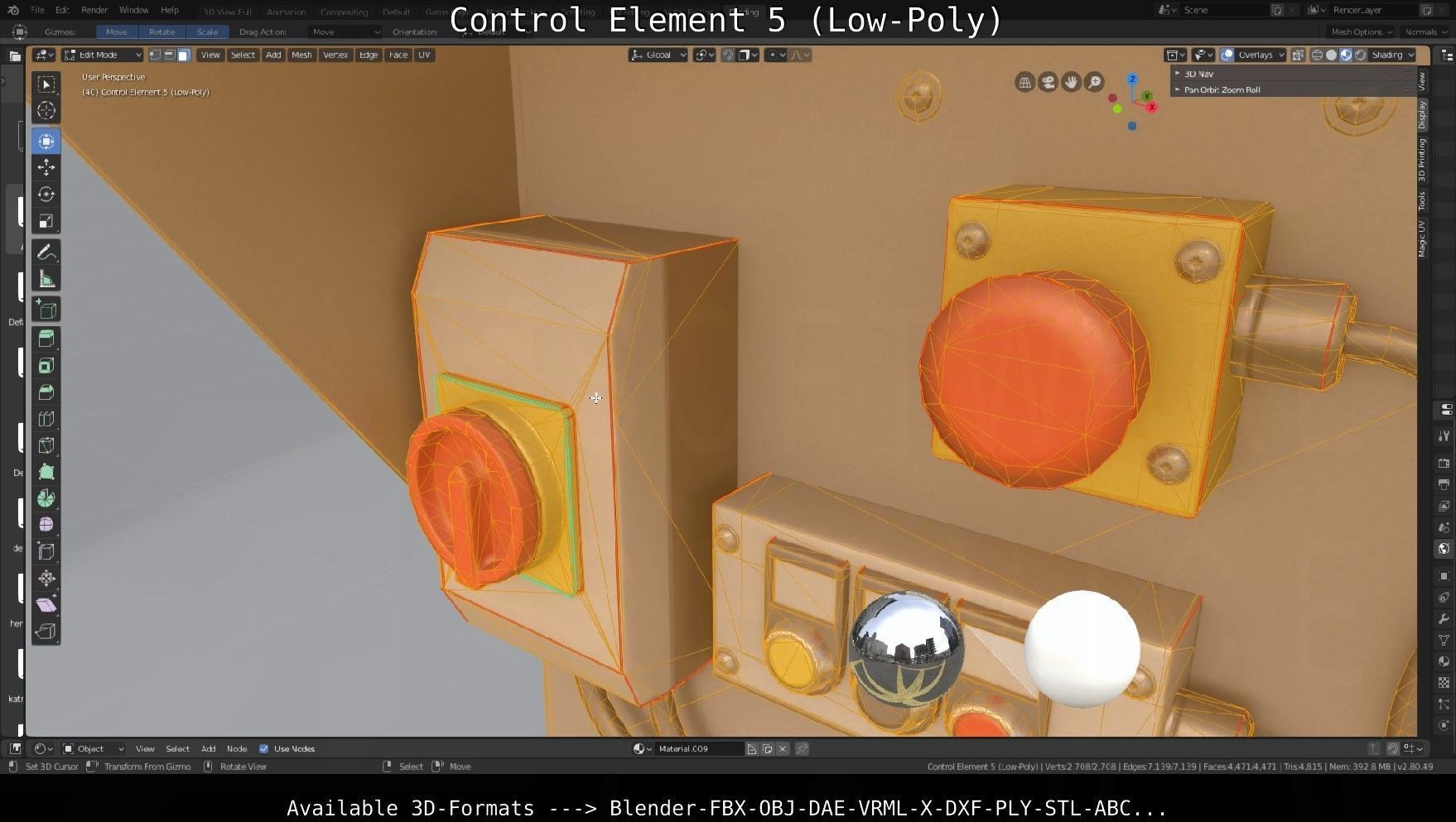 Control Element 5 Low-Poly Version Low-poly 3D model_11