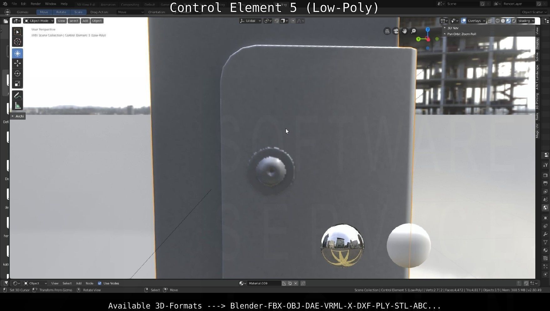 Control Element 5 Low-Poly Version Low-poly 3D model_112