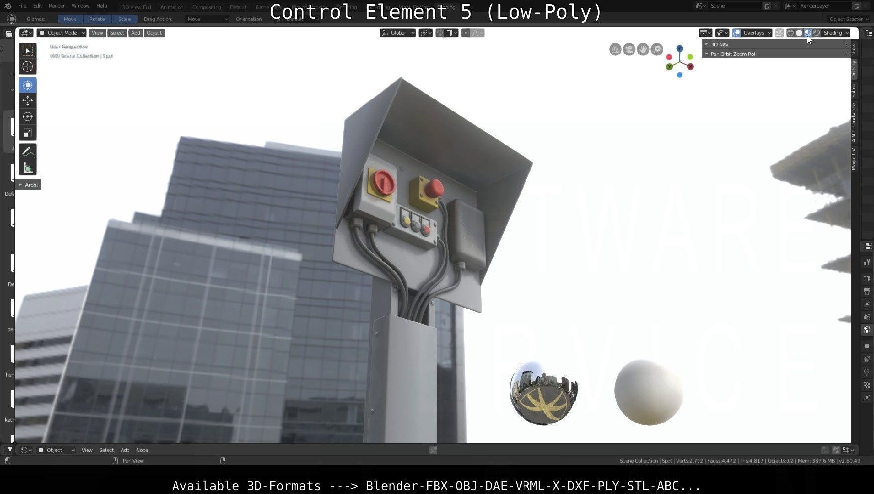 Control Element 5 Low-Poly Version Low-poly 3D model_138