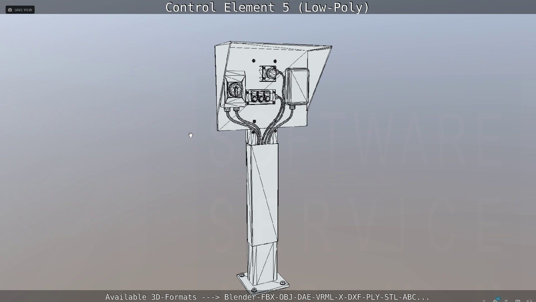 Control Element 5 Low-Poly Version Low-poly 3D model_40
