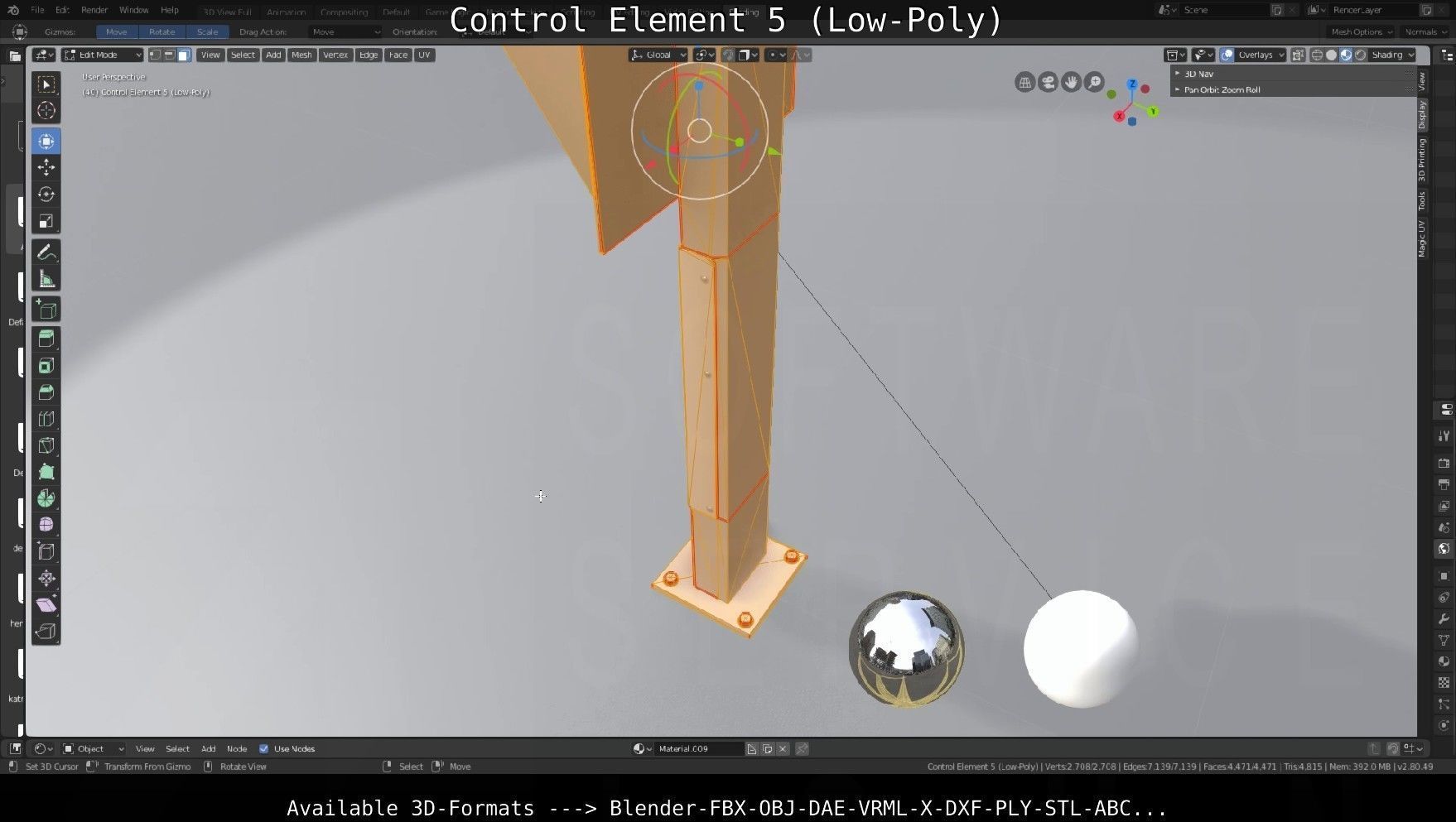 Control Element 5 Low-Poly Version Low-poly 3D model_121