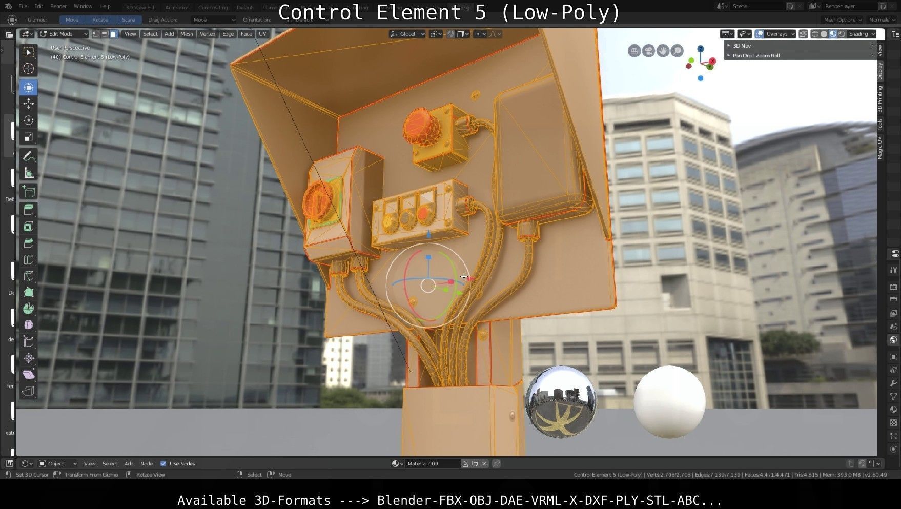 Control Element 5 Low-Poly Version Low-poly 3D model_13