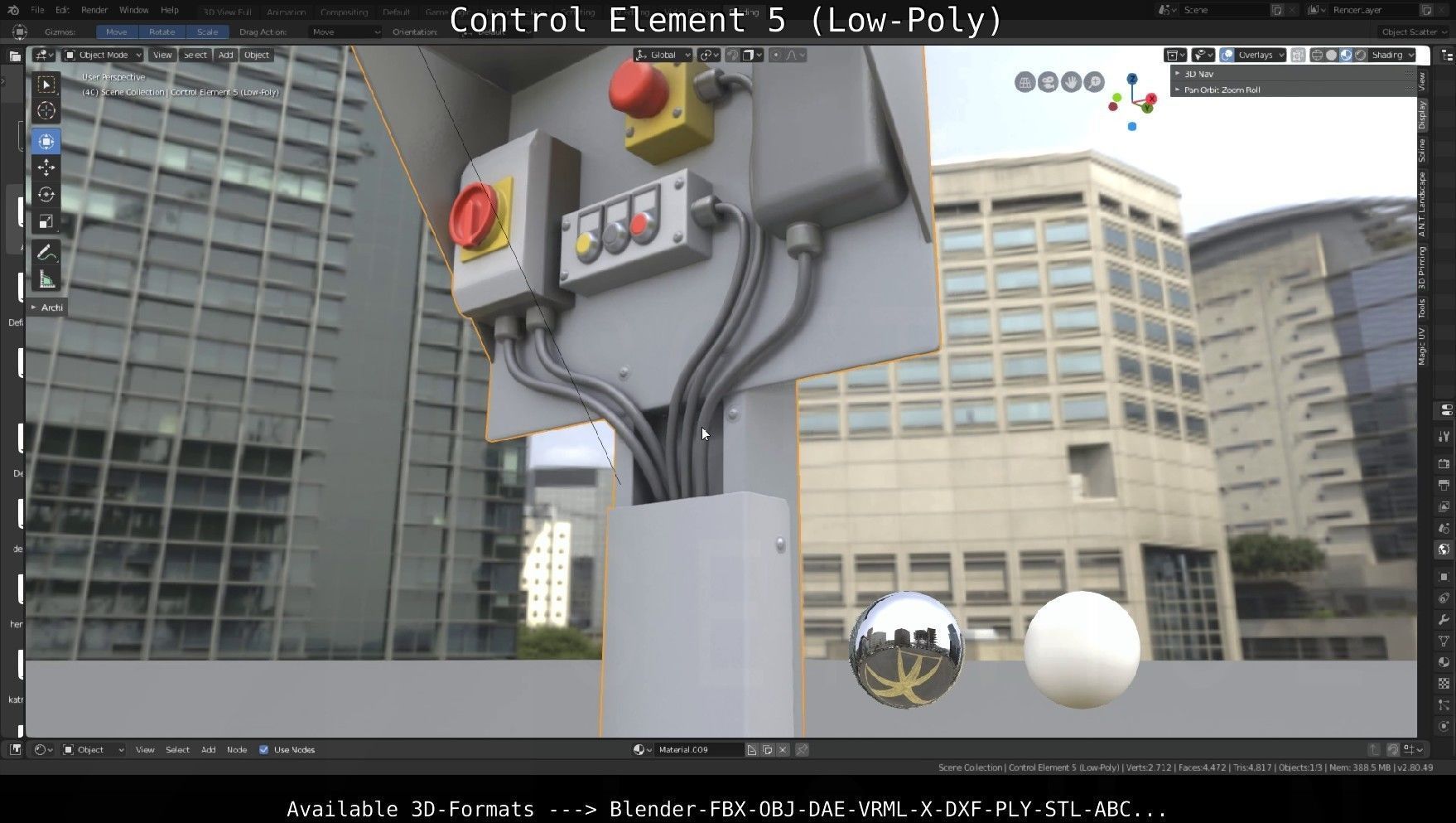 Control Element 5 Low-Poly Version Low-poly 3D model_16