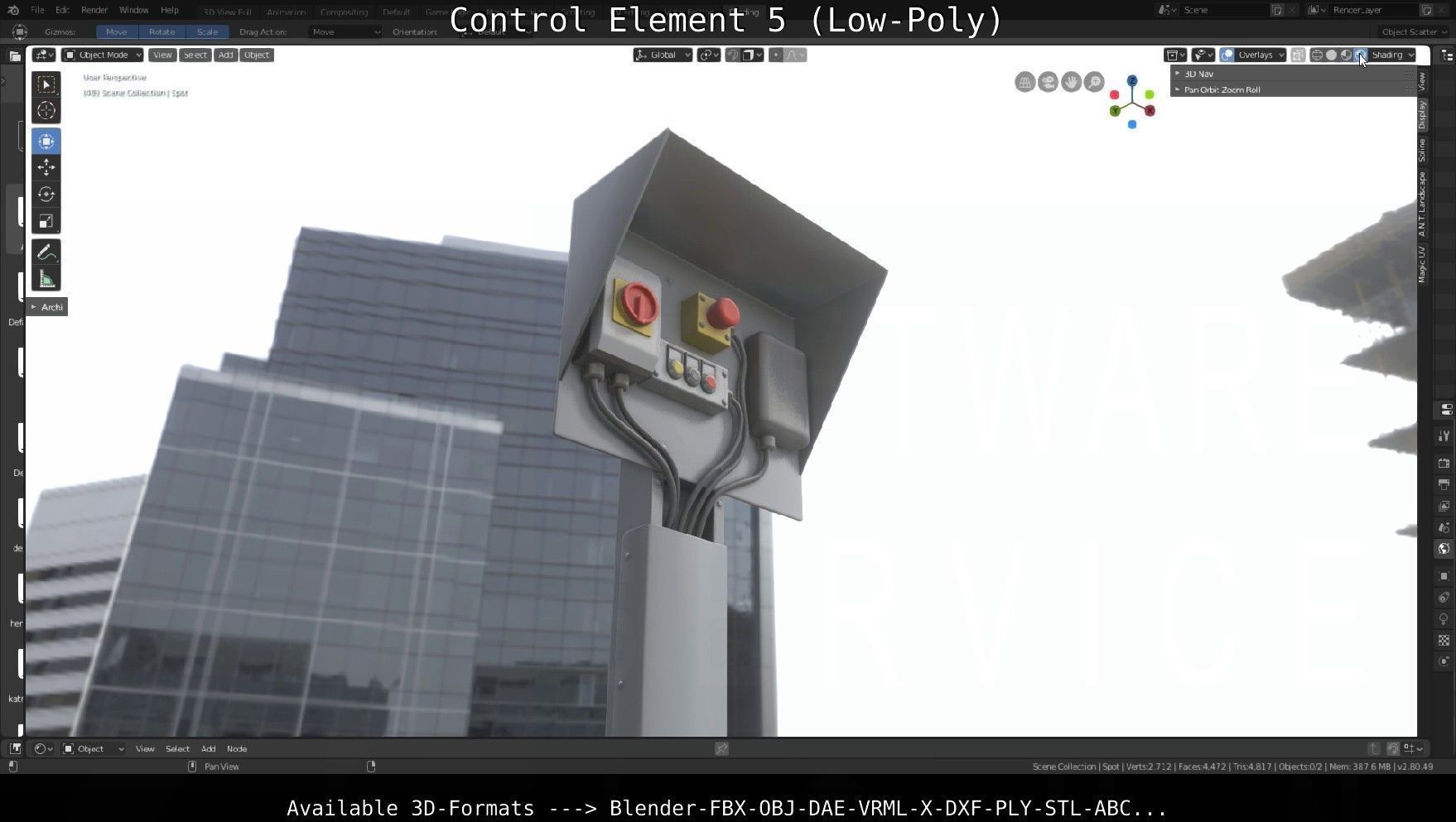 Control Element 5 Low-Poly Version Low-poly 3D model_140