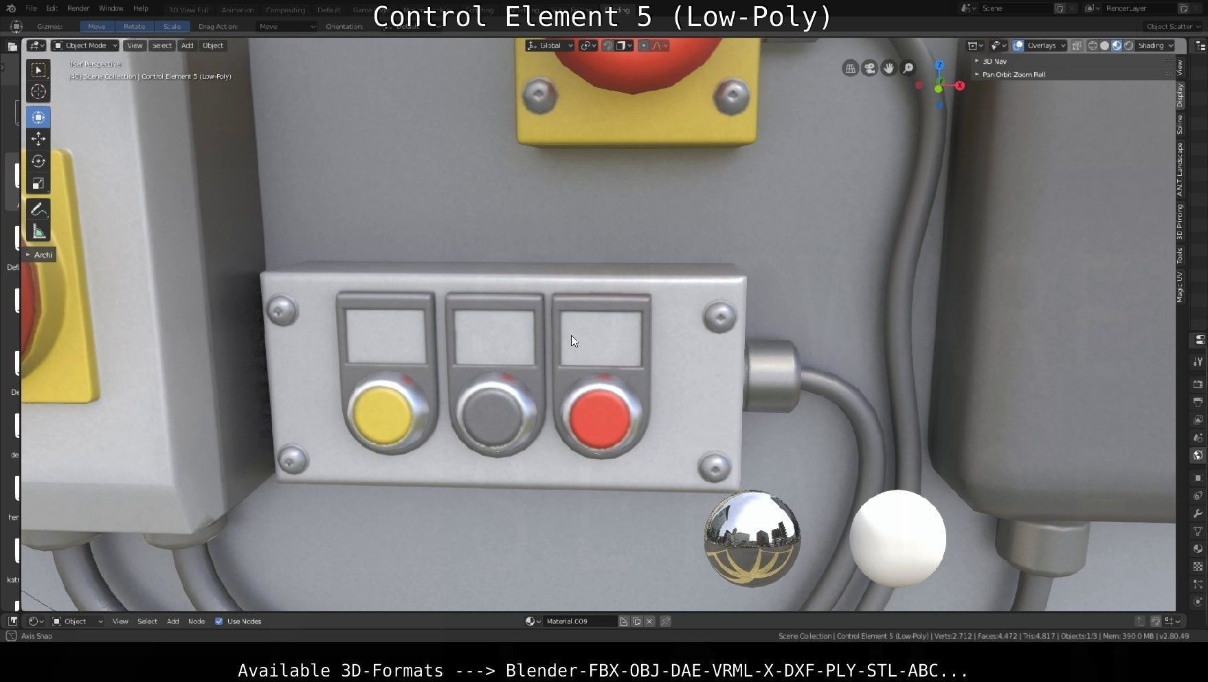 Control Element 5 Low-Poly Version Low-poly 3D model_103