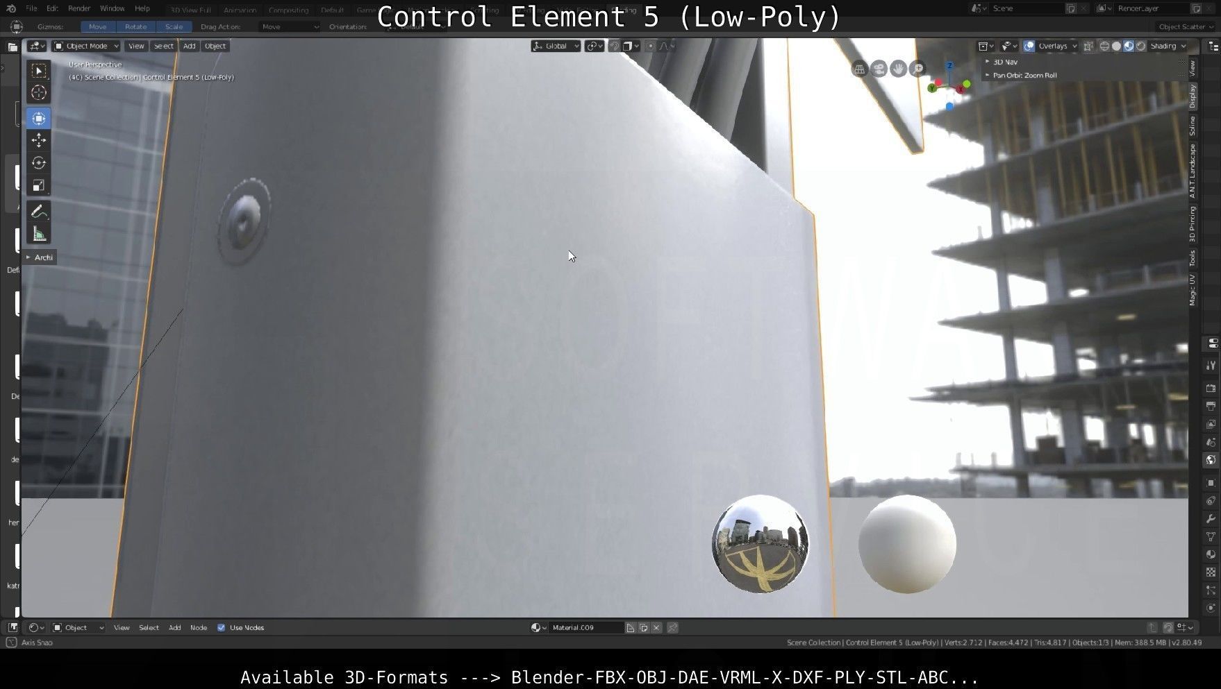 Control Element 5 Low-Poly Version Low-poly 3D model_114