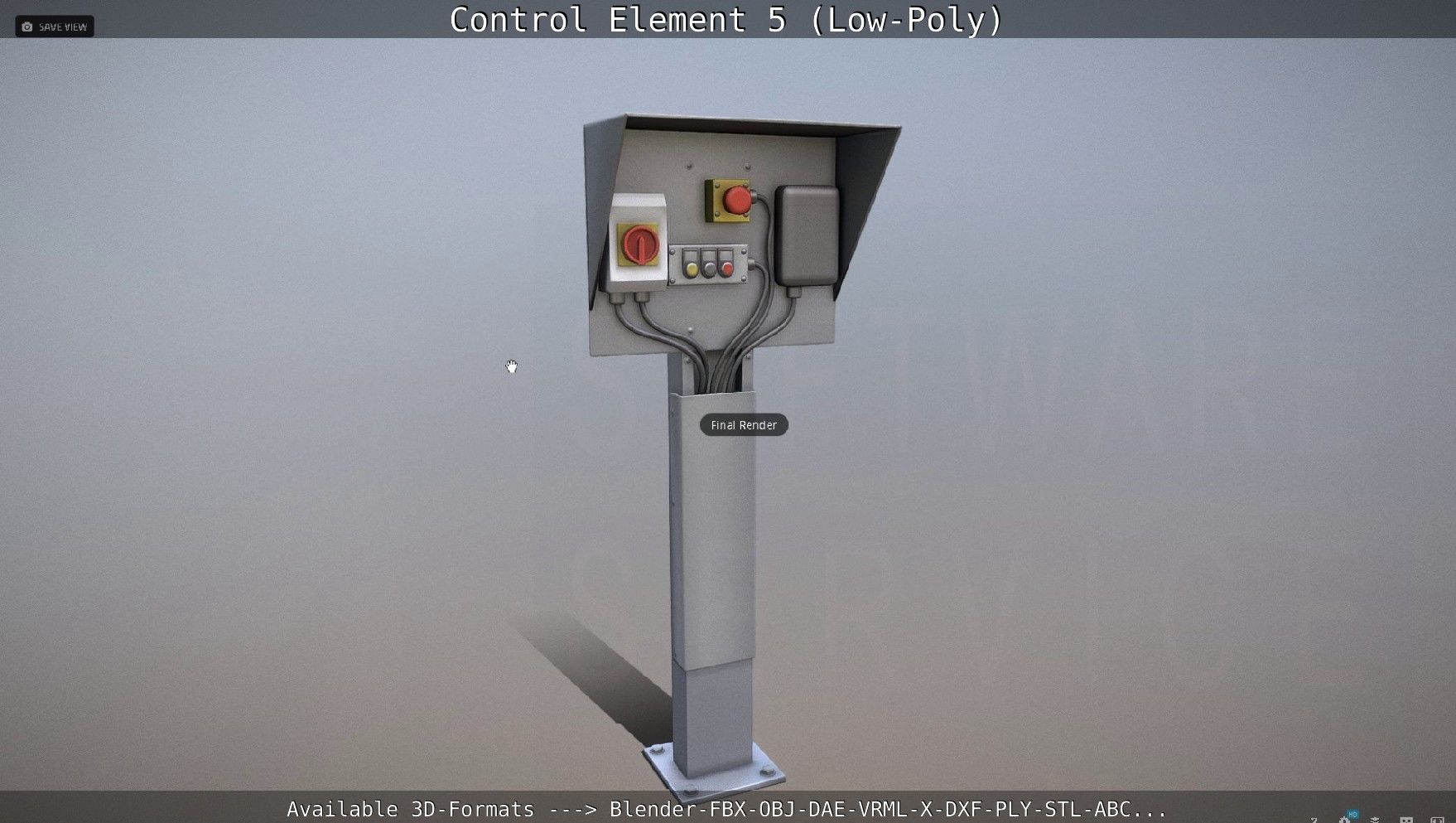 Control Element 5 Low-Poly Version Low-poly 3D model_44