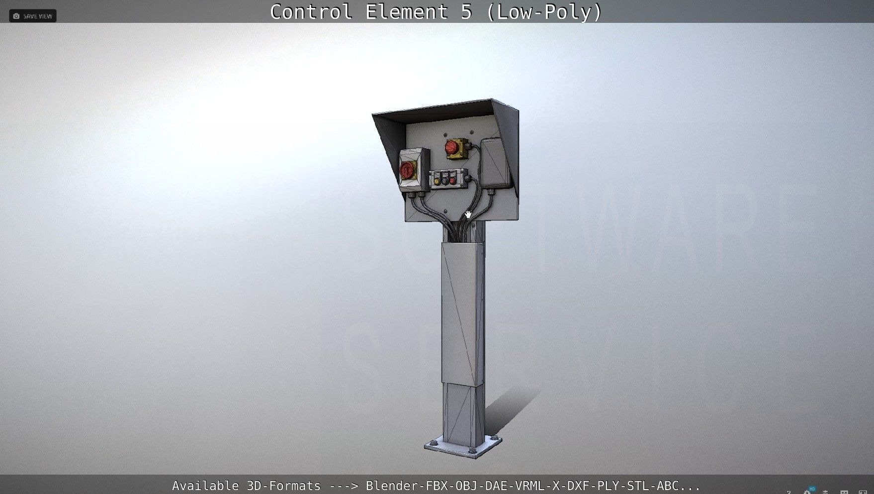 Control Element 5 Low-Poly Version Low-poly 3D model_59