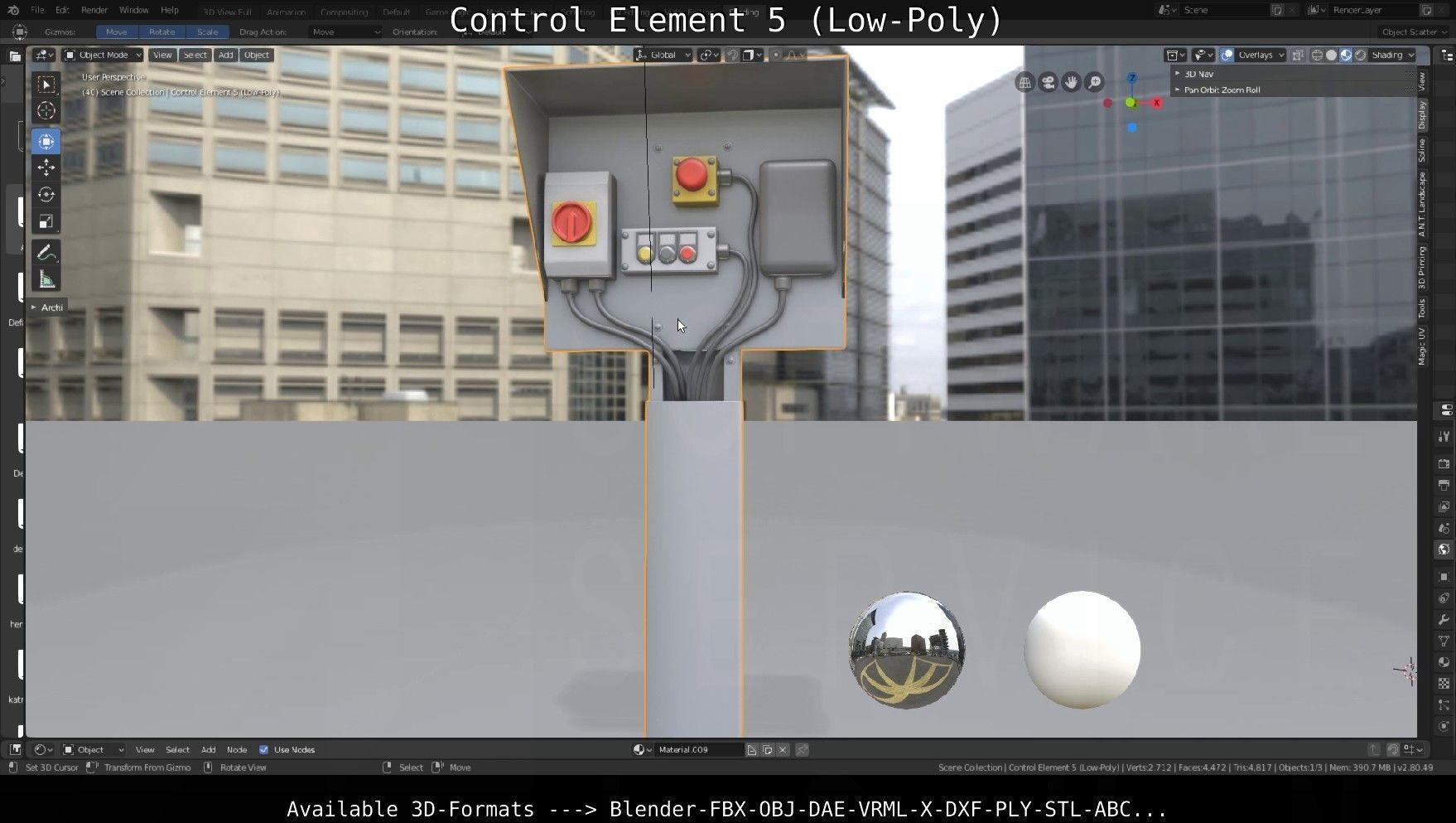 Control Element 5 Low-Poly Version Low-poly 3D model_79