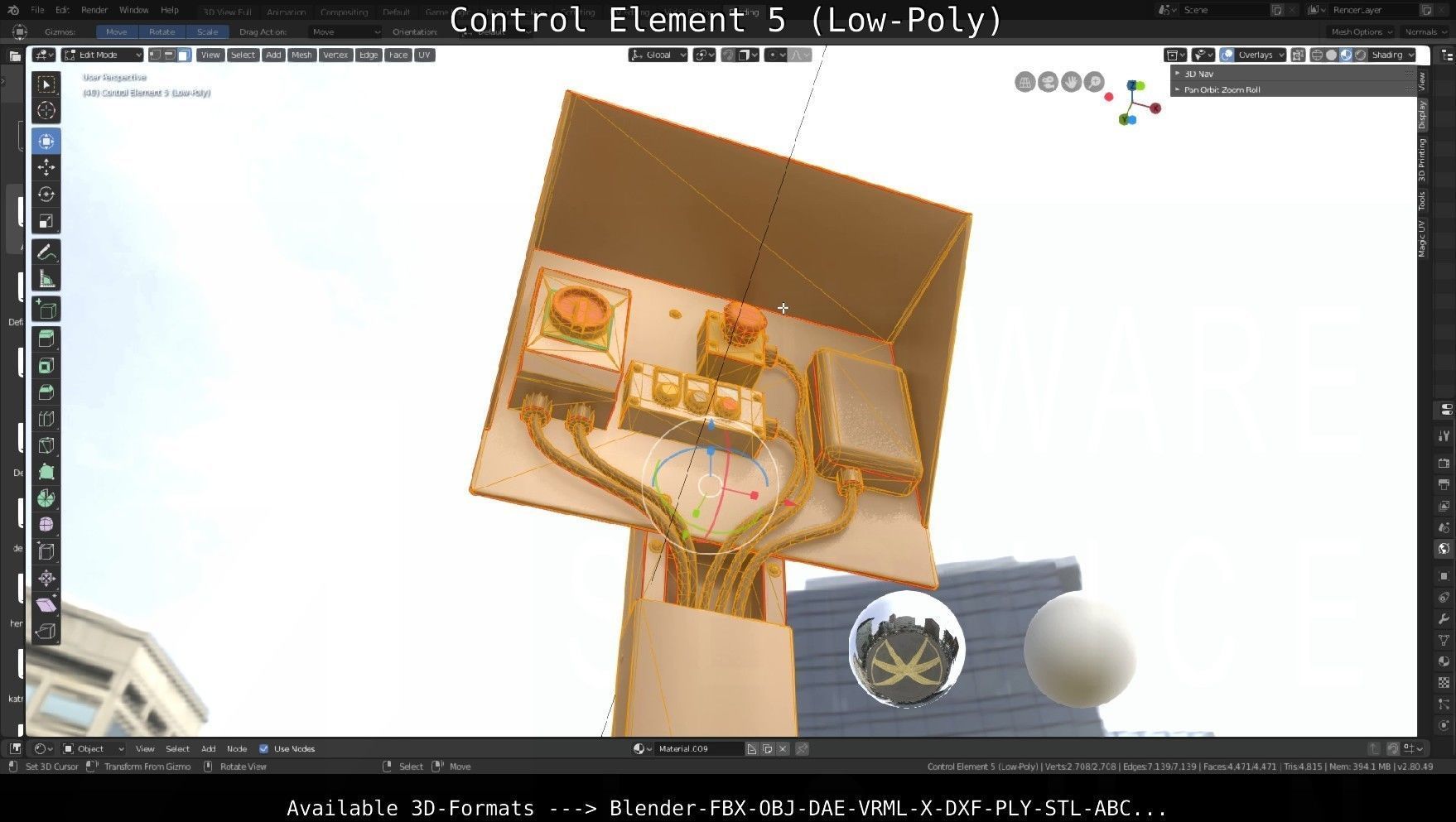 Control Element 5 Low-Poly Version Low-poly 3D model_97