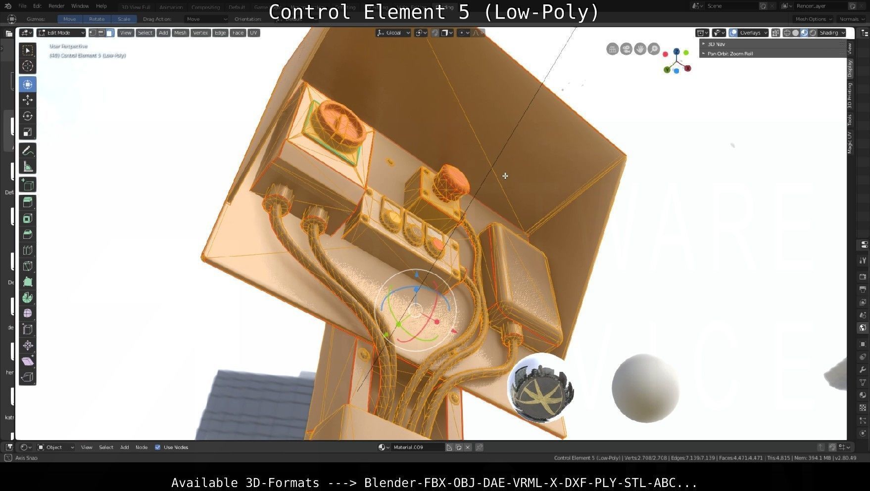 Control Element 5 Low-Poly Version Low-poly 3D model_99