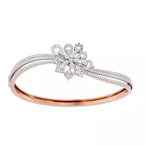 Flower Nature Diamond Bracelet 3dm stl render detail