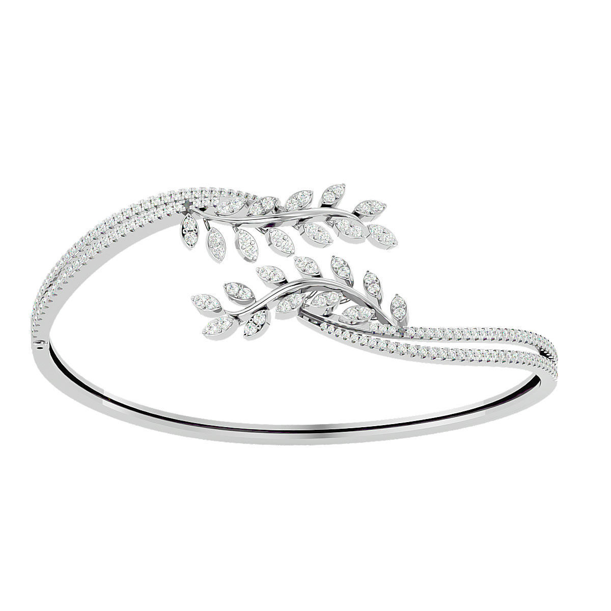 Leaf Diamond Bracelet 3dm stl render detail 3D print model_8