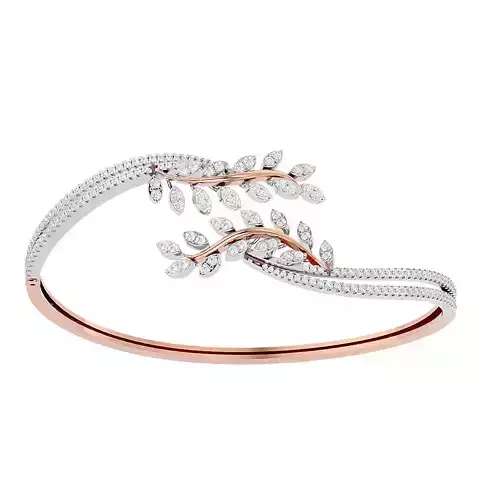 Leaf Diamond Bracelet 3dm stl render detail