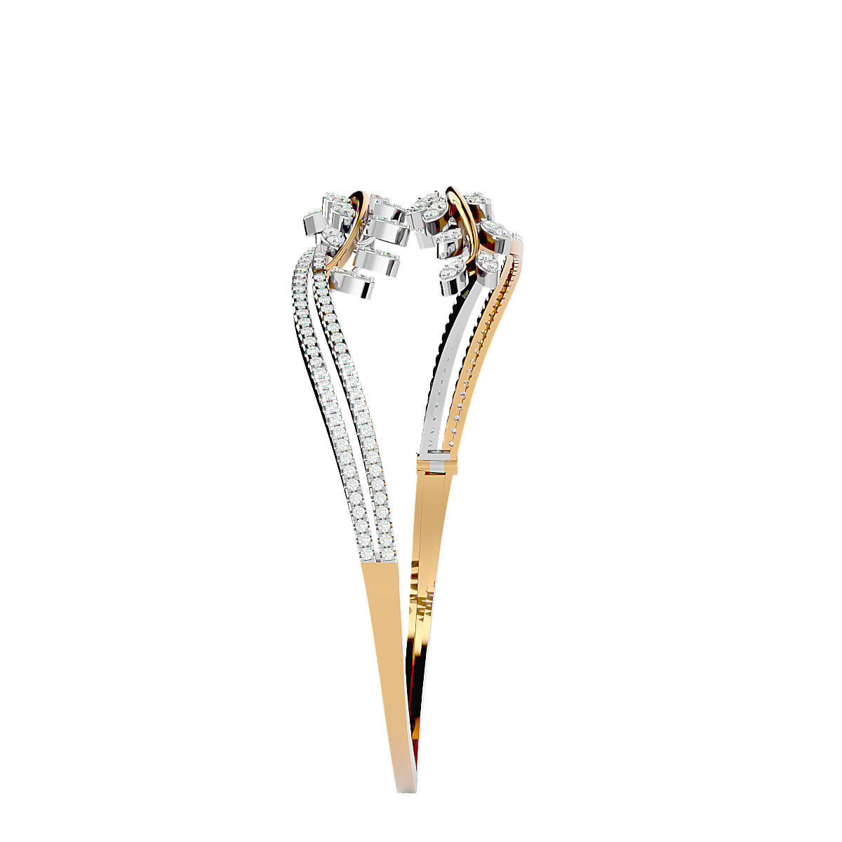 Leaf Diamond Bracelet 3dm stl render detail 3D print model_6